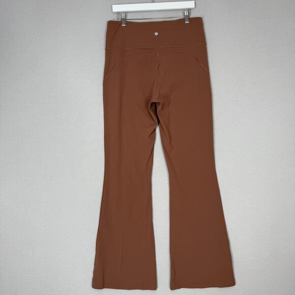 Lululemon Groove Super-High-Rise Flared Pants Womens 14 Roasted Brown Nulu Yoga - Picture 3 of 10